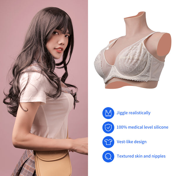 lgbtqbaby Silicone Breastplate Fine Makeup Skin B-G Cup Realistic Sili