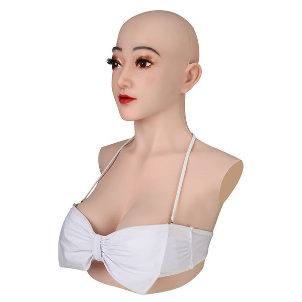 lgbtqbaby Realistic Female Head Mask Handmade Soft Silicone Disguise M